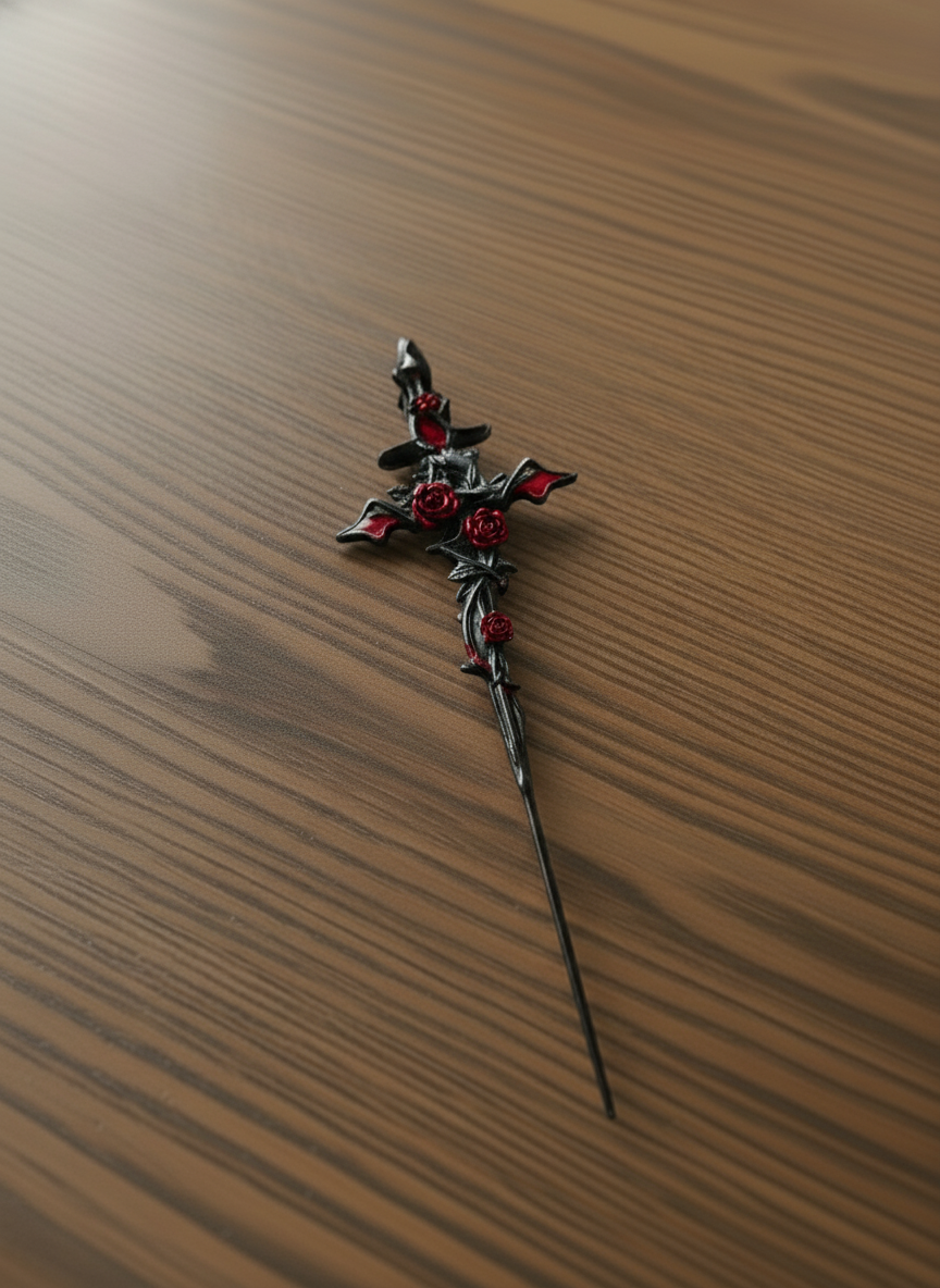 Épine Sacrée – Boucle d’oreille gothique croix & lames